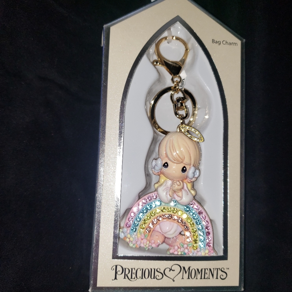 Precious Moments Rainbow Angel Keychain/Bag Charm. NIB.